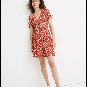 Madewell Button Front Tie Sleeve Dress